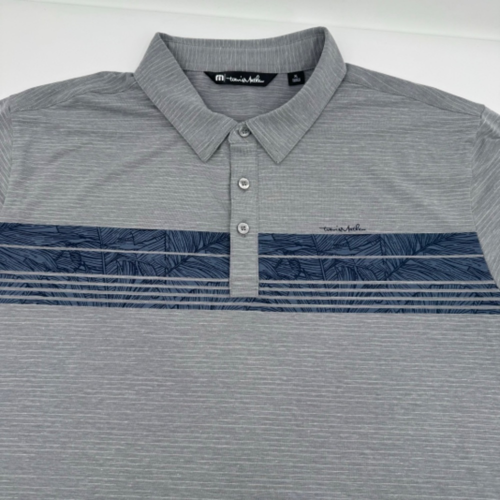 Travis Mathew Gray and Blue Polo Shirt